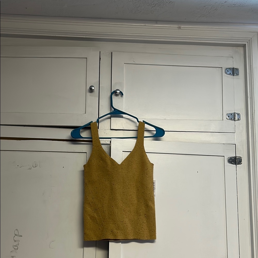 Old Navy Yellow Fitted Crop Tank Top